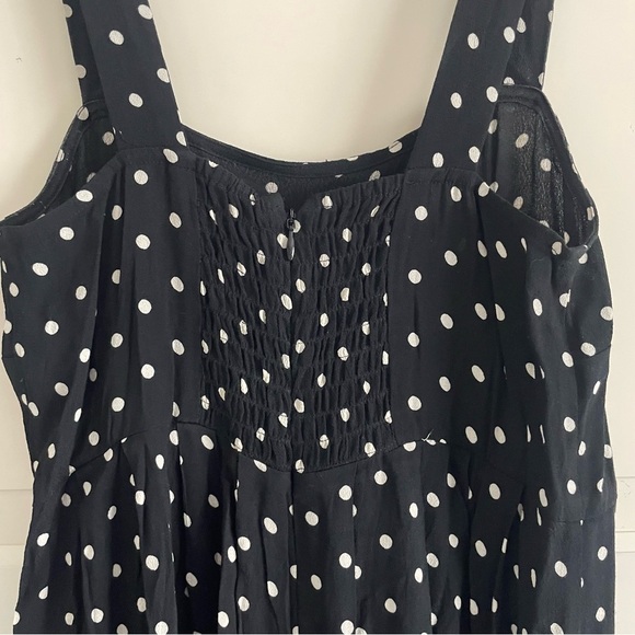 Madewell True Black White Polka Dot Tank Wide-Leg Jumpsuit - 20774 - Picture 5 of 12